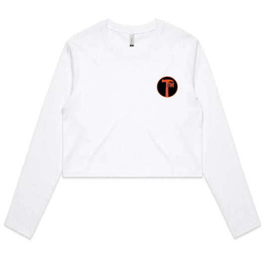 Tradease Workwear Printed in Melbourne Women's Long Sleeve Crop Tee