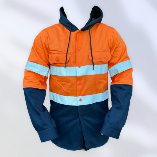 BENNETT INDUSTRIES Hooded Cotton Drill Shirt